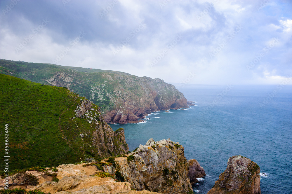 It's Cliffs and rocks of Cabo da Roca, the westernmost extent of continental Europe (Euroasia)