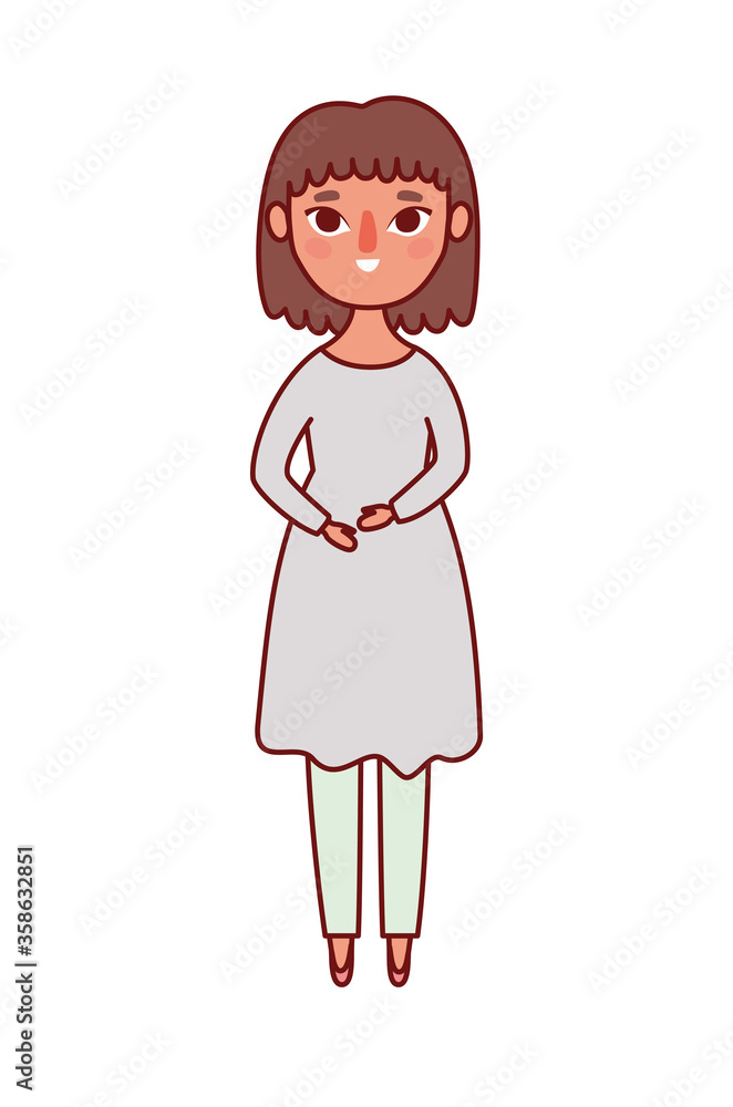 Avatar woman cartoon with brown hair design, Girl female person people human and social media theme Vector illustration Avatar woman cartoon with brown hair design, Girl female person people human and social media theme Vector illustration