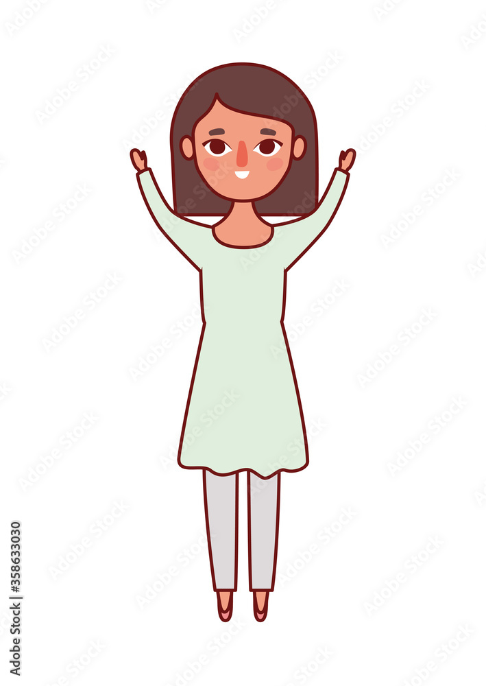 Avatar woman cartoon with brown hair design, Girl female person people human and social media theme Vector illustration Avatar woman cartoon with brown hair design, Girl female person people human and social media theme Vector illustration