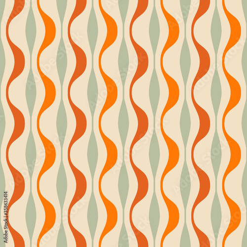 Retro seamless pattern from the 50s and 60s. Seamless abstract Vintage background in sixties style. Vector illustration  