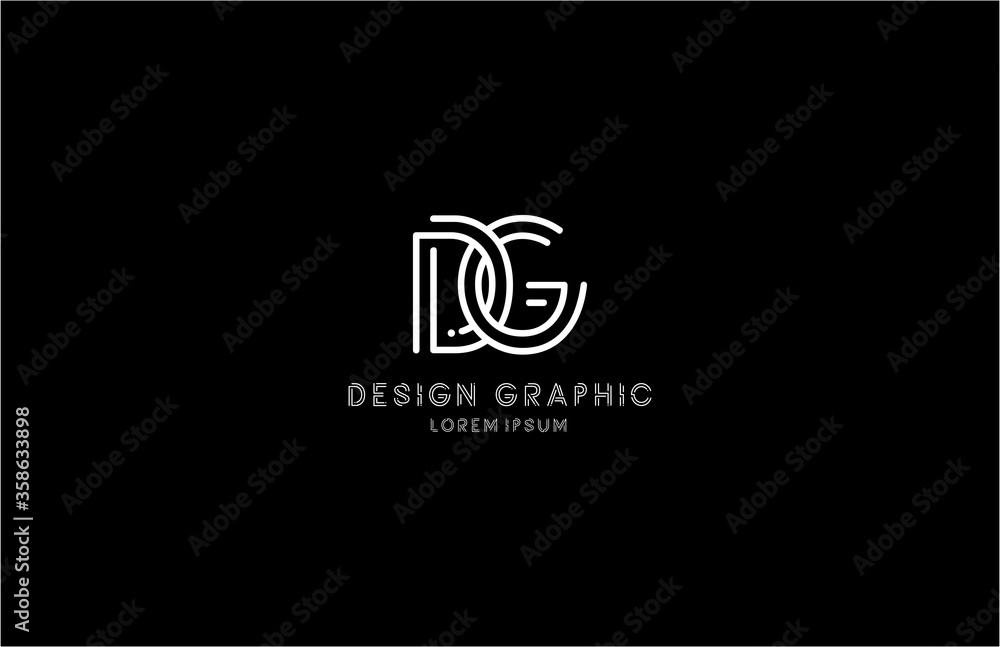 Design Logo DG Letter Monogram Modern Line Shape