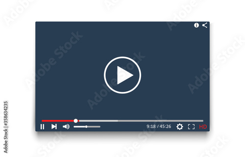 Realistic digital media player vector graphics.