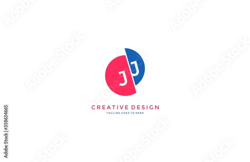 Trendy Cut Circle JJ Letter Logo Design