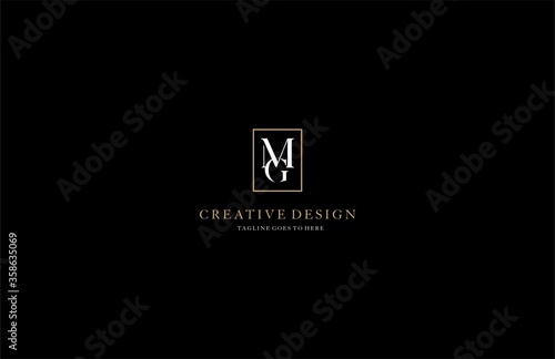 MG Letter Inside Square Shape Design Logo
