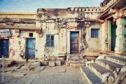 Photography Inside Virupaksha Temple. Ancient houses