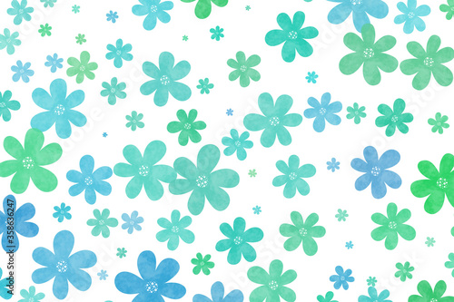Isolated flower background, colorful flower pattern wallpaper with white background