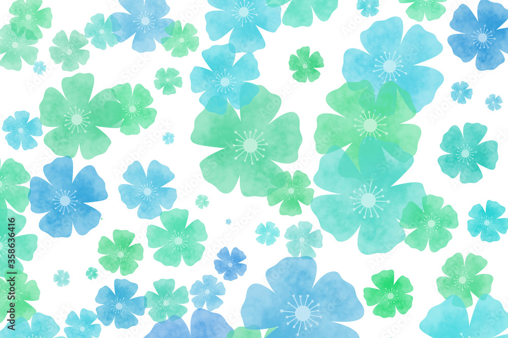 Isolated flower background, colorful flower pattern wallpaper with white background Isolated flower background, colorful flower pattern wallpaper with white background