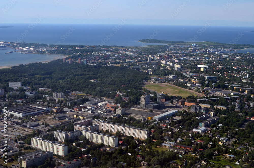 View from the airliner of Tallinn - Oslo
