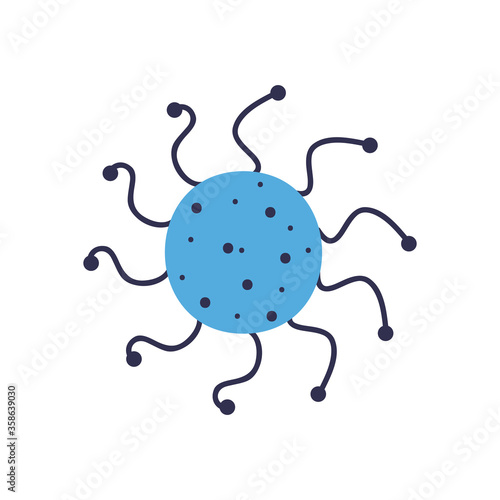 Isolated covid 19 virus flat style icon vector design