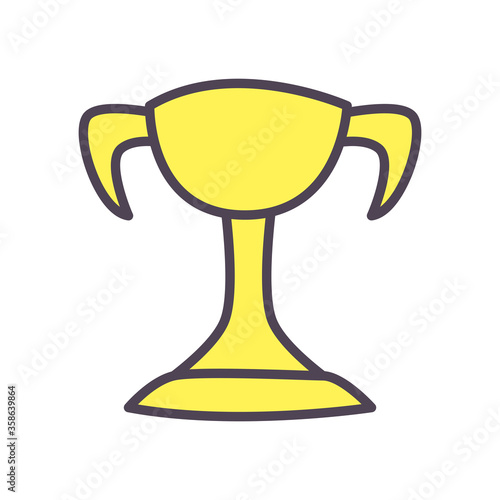 Isolated trophy line and fill style icon vector design