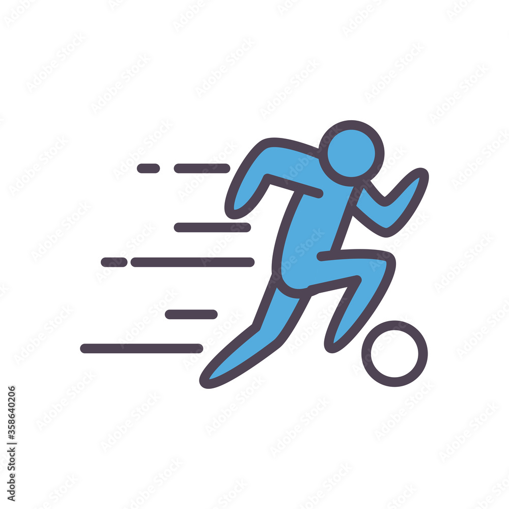 Soccer avatar player with ball line and fill style icon vector design Soccer avatar player with ball line and fill style icon vector design
