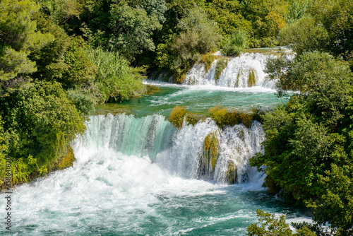 Fototapeta Naklejka Na Ścianę i Meble -  It's Water fall of the Krka National Park in Croatia