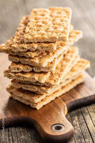 Принти на полотні Knackebrot. Wholegrain crispbread with sesame seeds