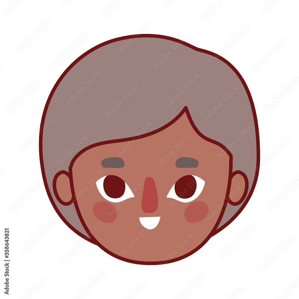boy head cartoon with brown hair design, Kid childhood little people lifestyle casual person cheerful and cute theme Vector illustration boy head cartoon with brown hair design, Kid childhood little people lifestyle casual person cheerful and cute theme Vector illustration