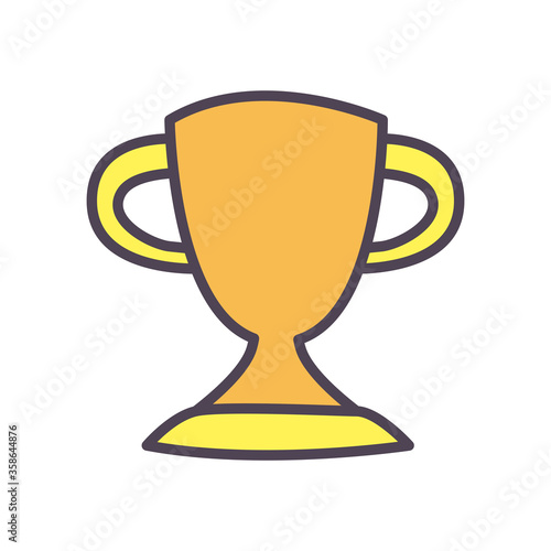 Isolated trophy line and fill style icon vector design