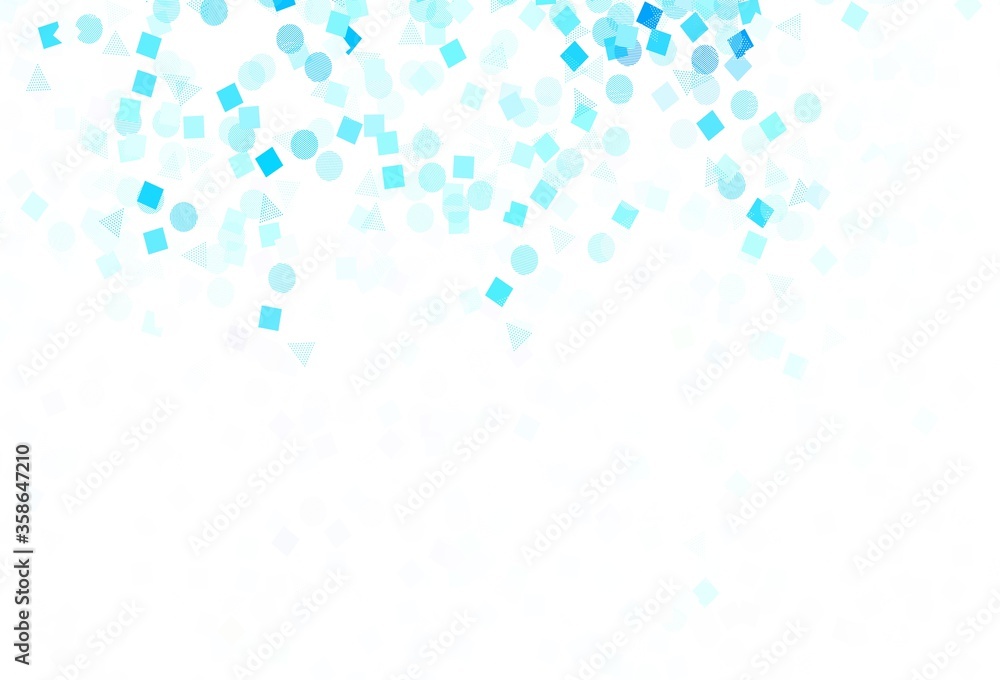 Light BLUE vector backdrop with lines, circles, rhombus.