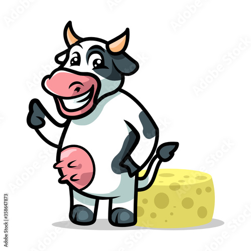Cow mascot illustration vector design