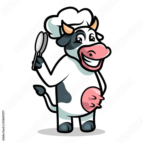 Cow mascot illustration vector design