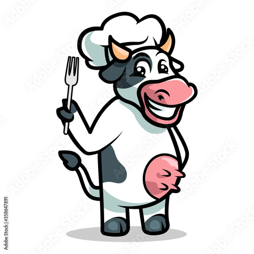 Cow mascot illustration vector design