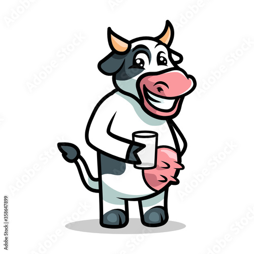 Cow mascot illustration vector design