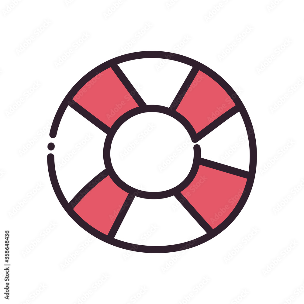 Summer striped float fill and line style icon vector design Summer striped float fill and line style icon vector design