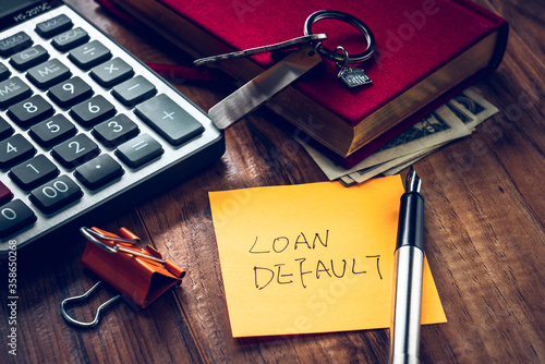loan default word on note photo