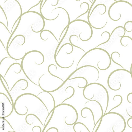 Seamless abstract pattern of liana twisted tendril. For textile or book covers, manufacturing, wallpapers, print, gift wrap.