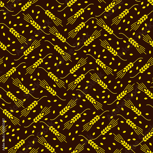 Wheat stalk seamless pattern. For fabric, wallpaper, gift wrap.