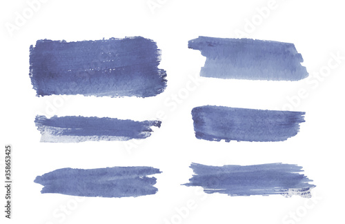 Blue watercolor brush stroke texture.