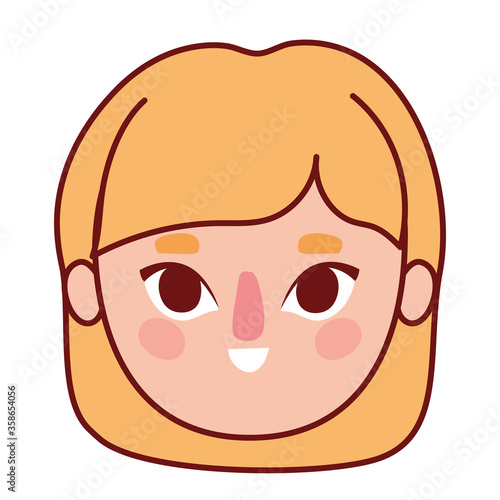 Wallpaper Mural head woman cartoon with blond hair design, Girl female person people human and social media theme Vector illustration Torontodigital.ca