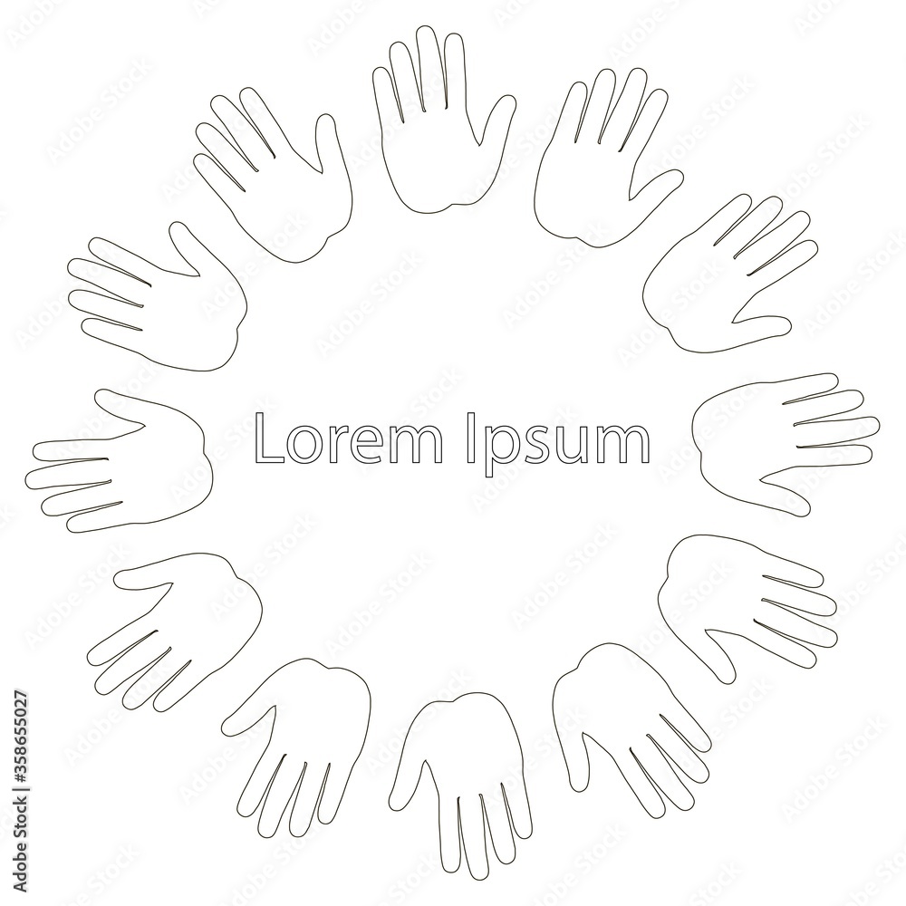 Palm round monochrome background Lorem Ipsum art design stock vector illustration for web, for print Palm round monochrome background Lorem Ipsum art design stock vector illustration for web, for print