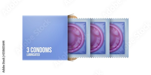 Packaging with a condoms.
