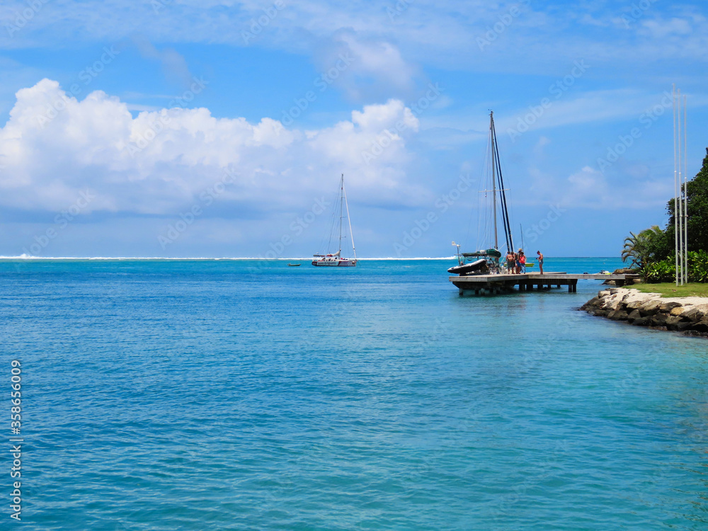 Sea views from the French Polynesian island of Huahine Nui. Sea views from the French Polynesian island of Huahine Nui.