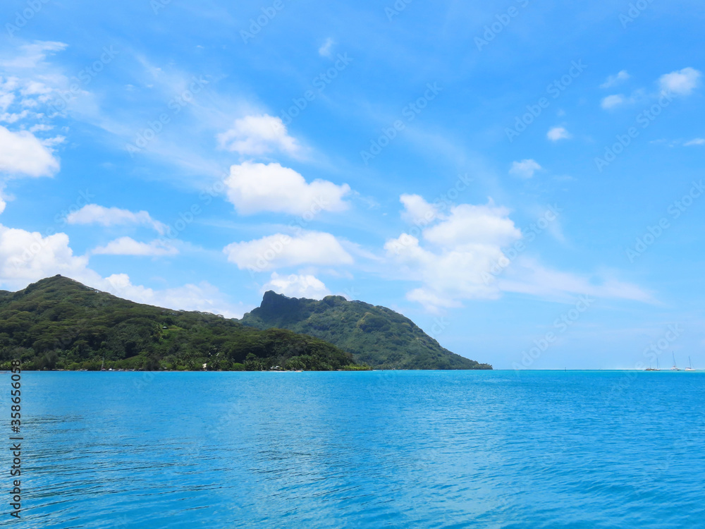 Sea views from the French Polynesian island of Huahine Nui.
