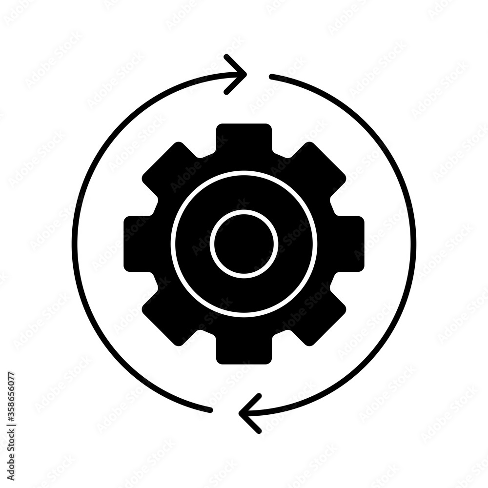 gear with arrows silhouette style icon design, Innovation idea and creativity theme Vector illustration gear with arrows silhouette style icon design, Innovation idea and creativity theme Vector illustration
