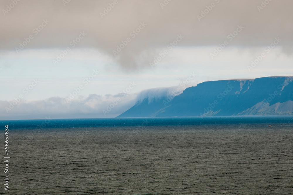 coastal line of icelandic west fjords