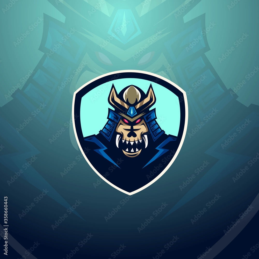 samurai warrior mascot logo design vector with modern illustration concept style for badge, emblem and t shirt printing. Angry samurai warrior illustration for sport and e-sport team
