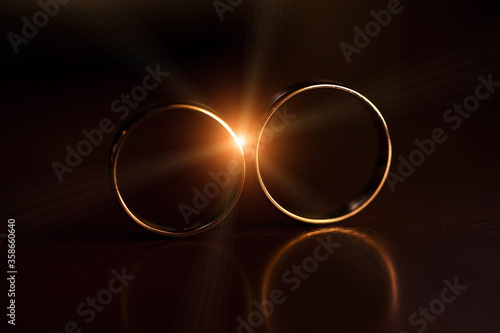 Wedding rings. Macro image. photo
