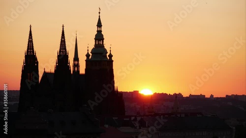 Prague Castle sunrise timelapse