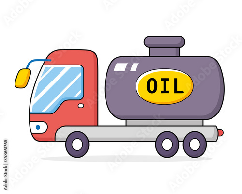 Oil fuel tank truck isolated