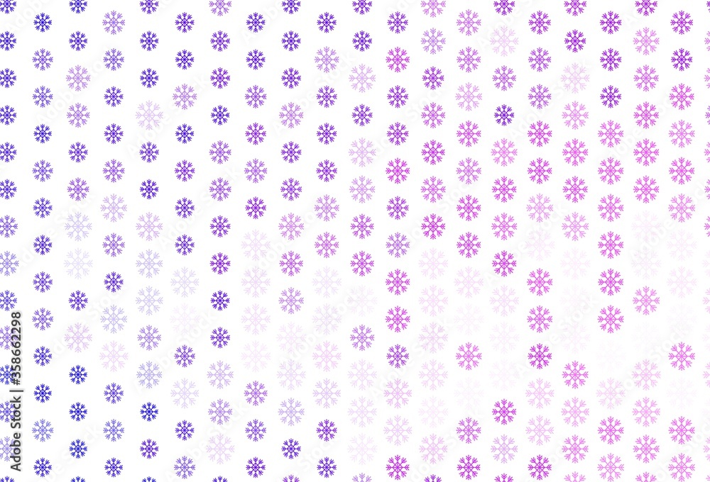 Light Purple, Pink vector layout with bright snowflakes.