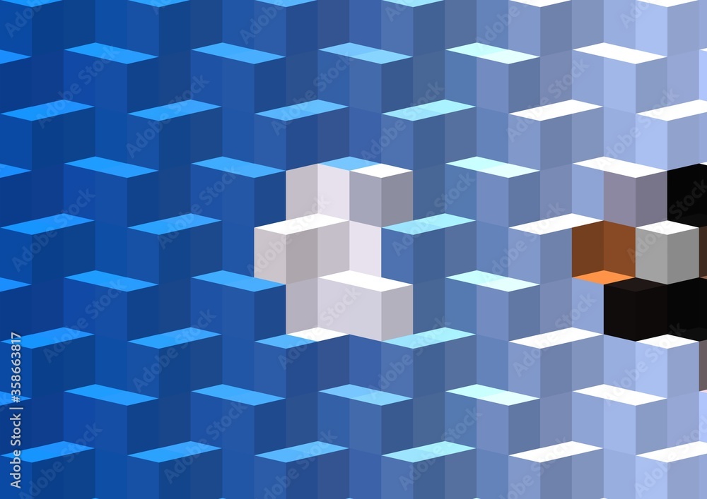 Obraz premium blue cyan geometric shapes abstract background 3D illustration
