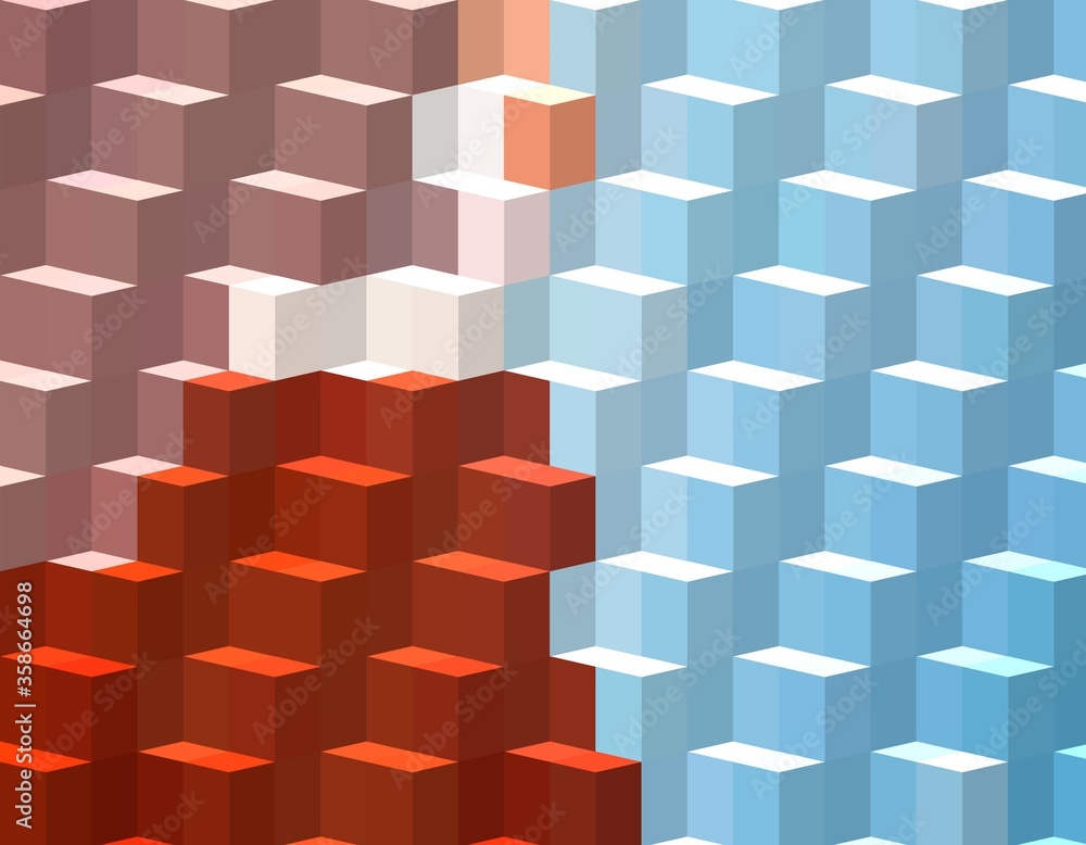 Obraz premium blue orange colorful geometric shapes abstract background 3D illustration
