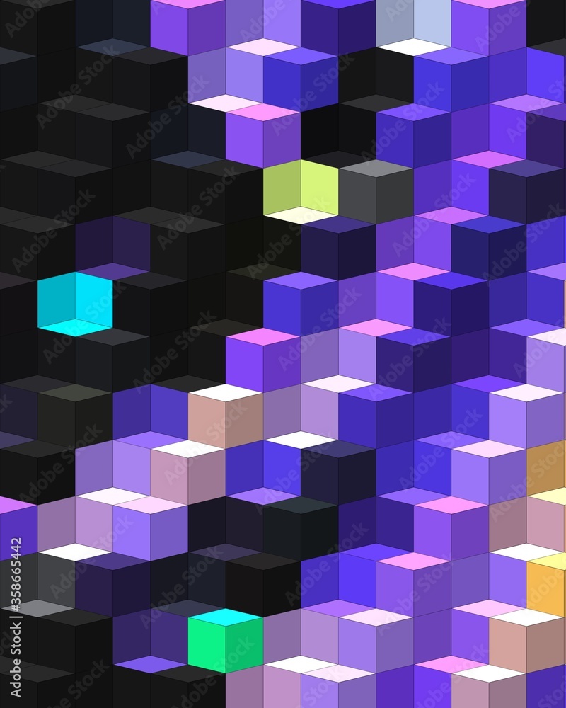 Obraz premium purple colorful geometric shapes abstract background 3D illustration