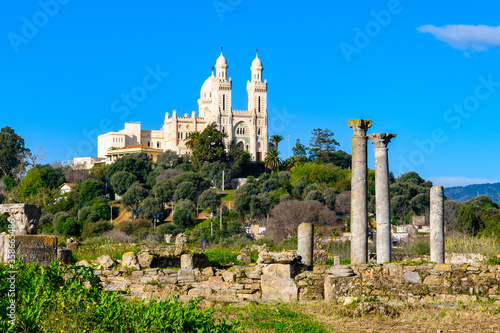 Church over the ruins of Hippo Regius, a Phoenician, Berber and Roman city, Annaba Province, Algeria. photo