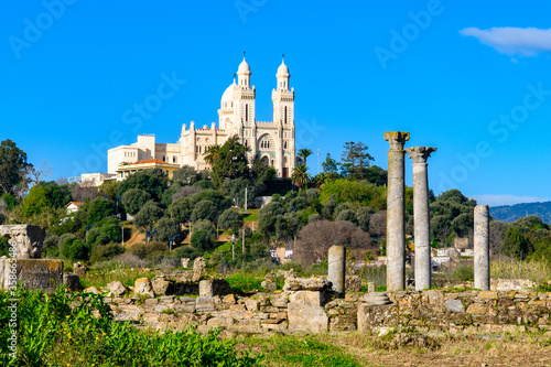 Church over the ruins of Hippo Regius, a Phoenician, Berber and Roman city, Annaba Province, Algeria.