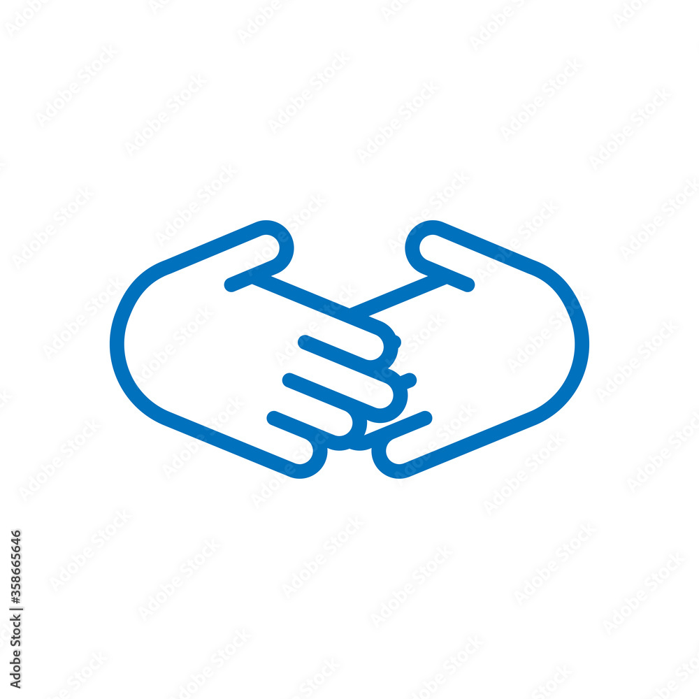 Business handshake contract agreement line art vector icon for apps and websites Business handshake contract agreement line art vector icon for apps and websites