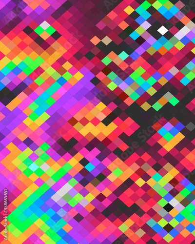 trippy psychedelic colorful neon geometric shapes abstract background 3D illustration