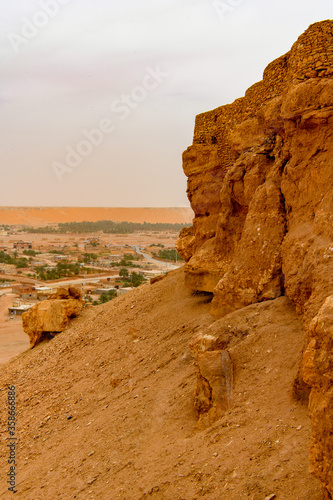 Walls in the El Meniaa's castle, El Golea oasis, Ghardaia Province, Algeria. photo