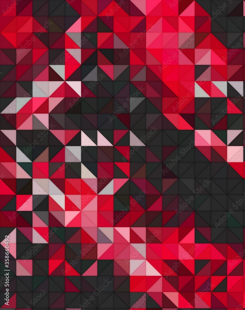 Naklejka premium red black psychedelic geometric shapes abstract background